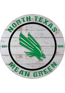 KH Sports Fan North Texas Mean Green 20x20 Weathered Circle Sign