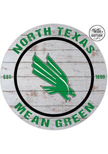KH Sports Fan North Texas Mean Green 20x20 In Out Weathered Circle Sign