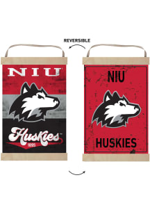 KH Sports Fan Northern Illinois Huskies Faux Rusted Reversible Banner Sign