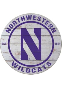 KH Sports Fan Northwestern Wildcats 20x20 Weathered Circle Sign