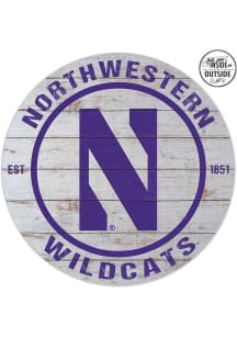 KH Sports Fan Northwestern Wildcats 20x20 In Out Weathered Circle Sign
