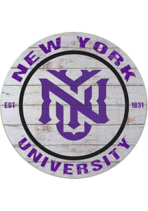 KH Sports Fan NYU Violets 20x20 Weathered Circle Sign