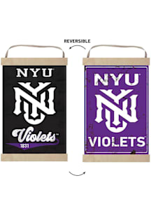 KH Sports Fan NYU Violets Reversible Retro Banner Sign - Purple