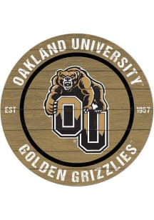 KH Sports Fan Oakland University Golden Grizzlies 20x20 Colored Circle Sign