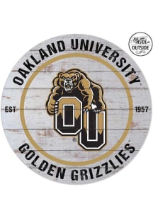KH Sports Fan Oakland University Golden Grizzlies 20x20 In Out Weathered Circle Sign