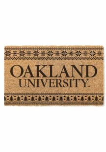 Oakland University Golden Grizzlies Holiday Logo Door Mat