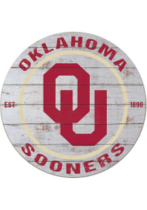 KH Sports Fan Oklahoma Sooners 20x20 Weathered Circle Sign