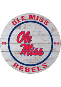KH Sports Fan Ole Miss Rebels 20x20 Weathered Circle Sign