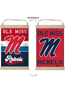 KH Sports Fan Ole Miss Rebels Reversible Retro Banner Sign - Red