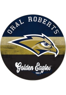 Jardine Oral Roberts Golden Eagles 20x20 Retro Multi Color Circle Sign - Navy Blue
