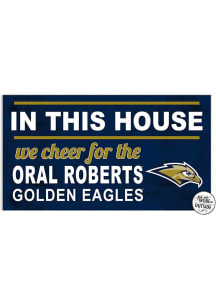 Jardine Oral Roberts Golden Eagles 20x11 Indoor Outdoor In This House Sign - Navy Blue