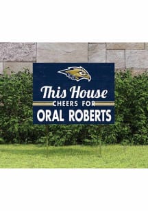 Oral Roberts Golden Eagles 18x24 This House Cheers Yard Sign