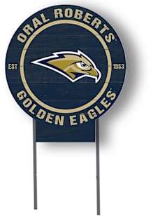 Oral Roberts Golden Eagles KH Sports Fan 20x20 Color Logo Circle Yard Sign - Navy Blue