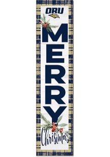 Jardine Oral Roberts Golden Eagles 11x46 Merry Christmas Leaning Sign - Navy Blue