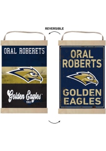 KH Sports Fan Oral Roberts Golden Eagles Faux Rusted Reversible Banner Sign