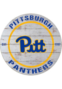 KH Sports Fan Pitt Panthers 20x20 Weathered Circle Sign