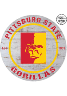 KH Sports Fan Pitt State Gorillas 20x20 In Out Weathered Circle Sign
