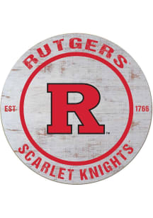 KH Sports Fan Rutgers Scarlet Knights 20x20 Weathered Circle Sign