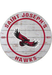 KH Sports Fan Saint Josephs Hawks 20x20 Weathered Circle Sign