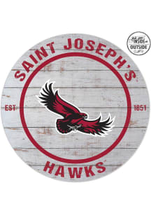 KH Sports Fan Saint Josephs Hawks 20x20 In Out Weathered Circle Sign
