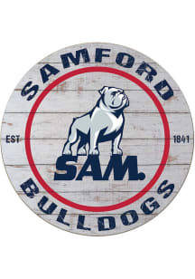 KH Sports Fan Samford University Bulldogs 20x20 Weathered Circle Sign