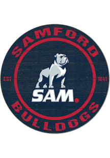 KH Sports Fan Samford University Bulldogs 20x20 Colored Circle Sign