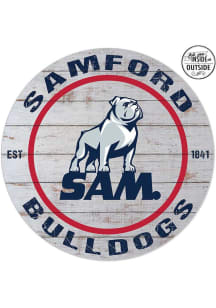 KH Sports Fan Samford University Bulldogs 20x20 In Out Weathered Circle Sign