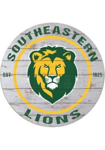 KH Sports Fan Southeastern Louisiana Lions 20x20 Weathered Circle Sign