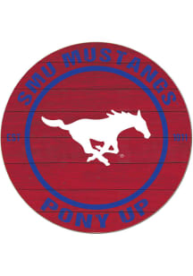 KH Sports Fan SMU Mustangs 20x20 Colored Circle Sign