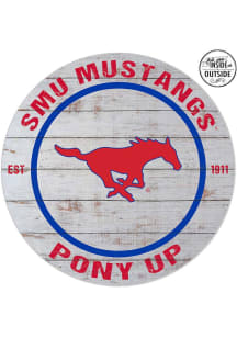 KH Sports Fan SMU Mustangs 20x20 In Out Weathered Circle Sign