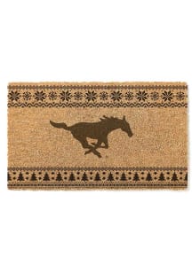 SMU Mustangs Holiday Logo Door Mat