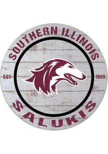 KH Sports Fan Southern Illinois Salukis 20x20 Weathered Circle Sign