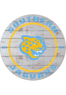 KH Sports Fan Southern University Jaguars 20x20 Weathered Circle Sign