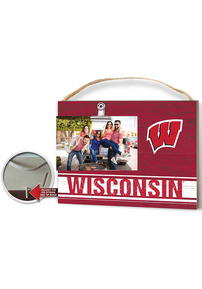 Wisconsin Badgers Clip It Colored Logo Photo Picture Frame
