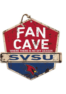 KH Sports Fan Saginaw Valley State Cardinals Fan Cave Rustic Badge Sign