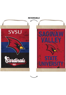 KH Sports Fan Saginaw Valley State Cardinals Faux Rusted Reversible Banner Sign