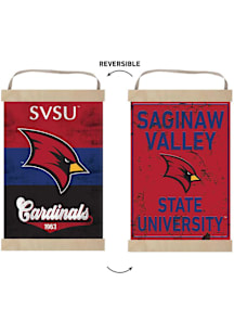 KH Sports Fan Saginaw Valley State Cardinals Reversible Retro Banner Sign - Red
