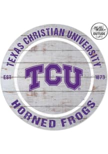 KH Sports Fan TCU Horned Frogs 20x20 In Out Weathered Circle Sign