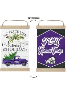 KH Sports Fan TCU Horned Frogs Holiday Reversible Banner Sign