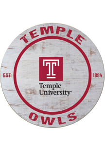 KH Sports Fan Temple Owls 20x20 Weathered Circle Sign