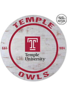 KH Sports Fan Temple Owls 20x20 In Out Weathered Circle Sign