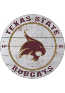 KH Sports Fan Texas State Bobcats 20x20 Weathered Circle Sign