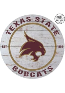 KH Sports Fan Texas State Bobcats 20x20 In Out Weathered Circle Sign
