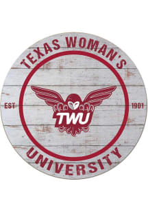KH Sports Fan Texas Womans University 20x20 Weathered Circle Sign