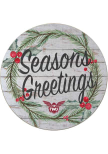 KH Sports Fan Texas Womans University 20x20 Weathered Seasons Greetings Sign
