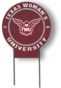 Texas Womans University KH Sports Fan 20x20 Color Logo Circle Yard Sign - Maroon