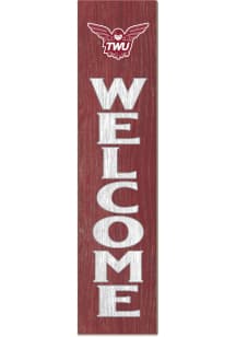 KH Sports Fan Texas Womans University 11x46 Welcome Leaning Sign