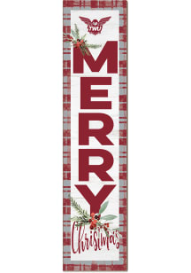 KH Sports Fan Texas Womans University 11x46 Merry Christmas Leaning Sign