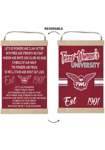 KH Sports Fan Texas Womans University Fight Song Reversible Banner Sign