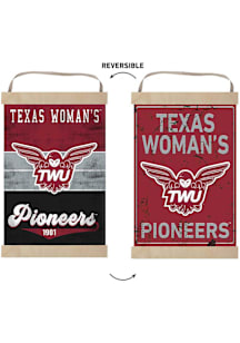 KH Sports Fan Texas Womans University Reversible Retro Banner Sign - Maroon